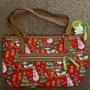 NWT Lily Bloom Red Christmas Print Women's Bag